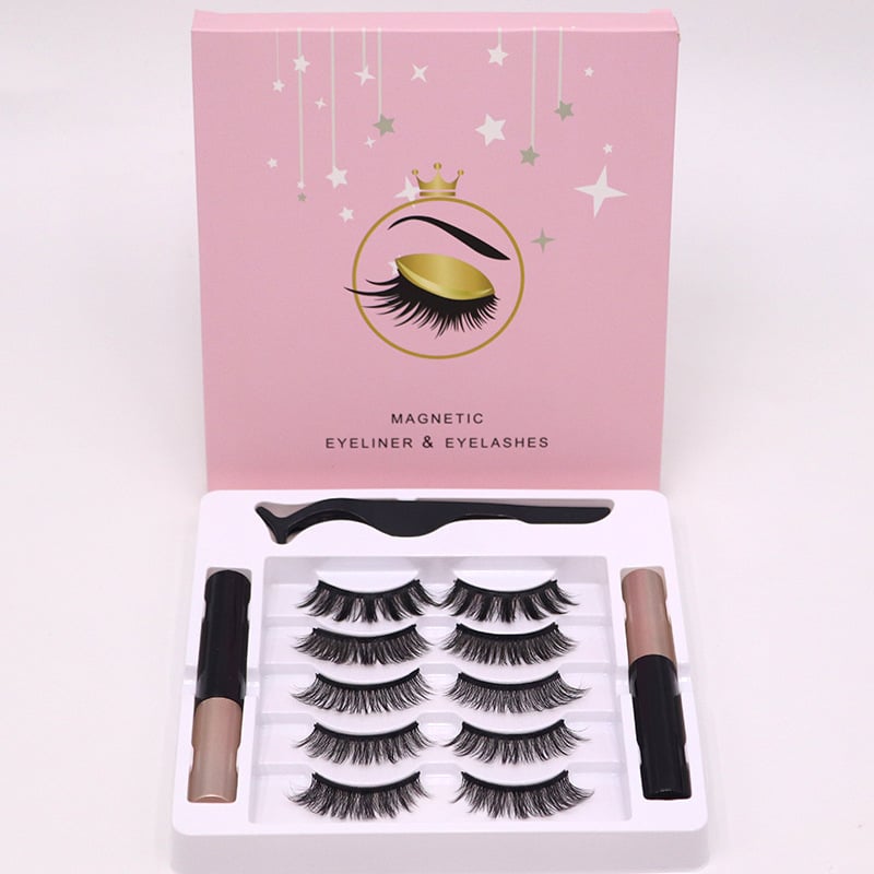 Kit Faux Cils Magnétiques avec Eyeliner – 5 Paires + Pince – Waterproof & Réutilisable | AvryStyle