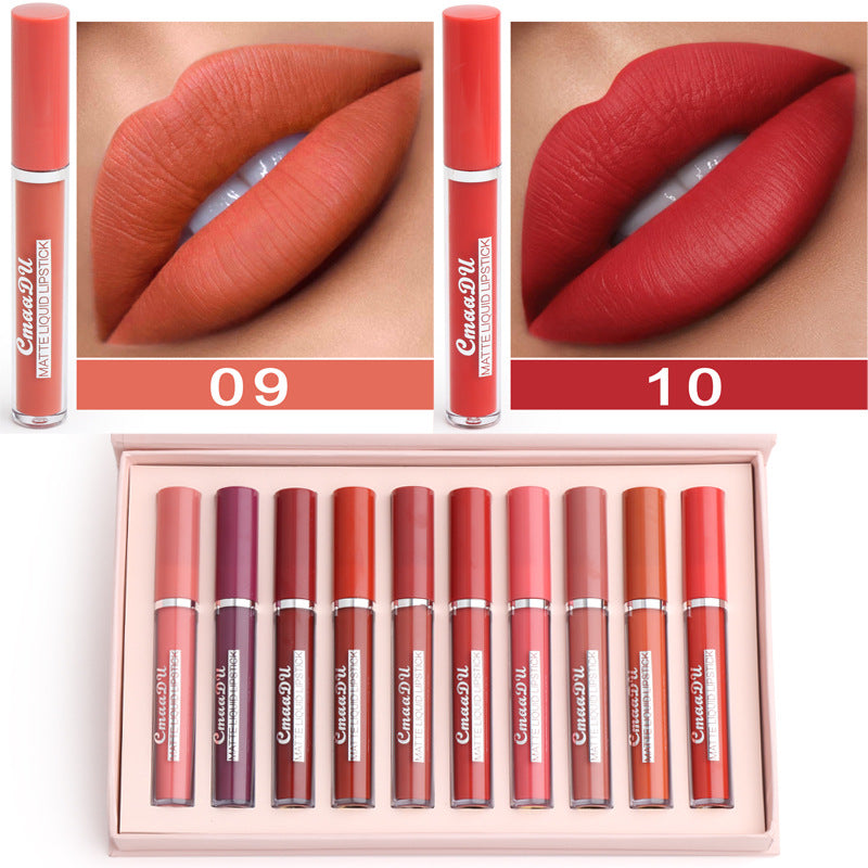 Coffret de Rouges à Lèvres Liquides Mat – 10 Teintes Intenses Longue Tenue | AvryStyle