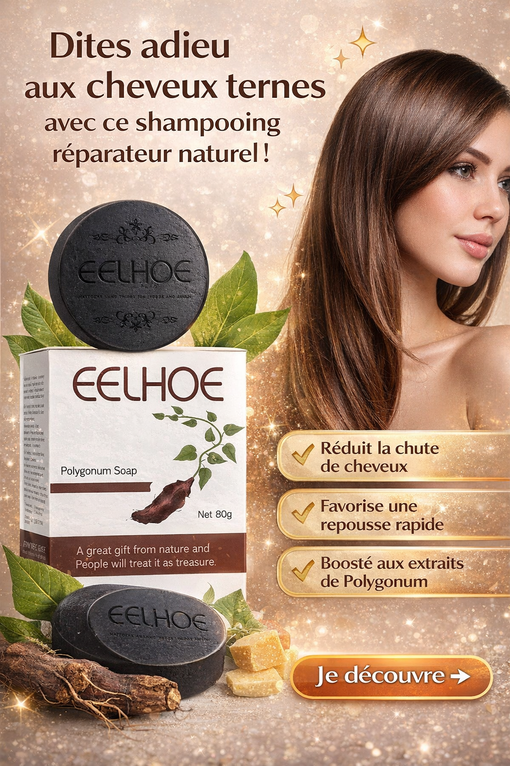 Savon au Polygonum | Shampoing Solide Naturel Cheveux & Cuir Chevelu | AvryStyle