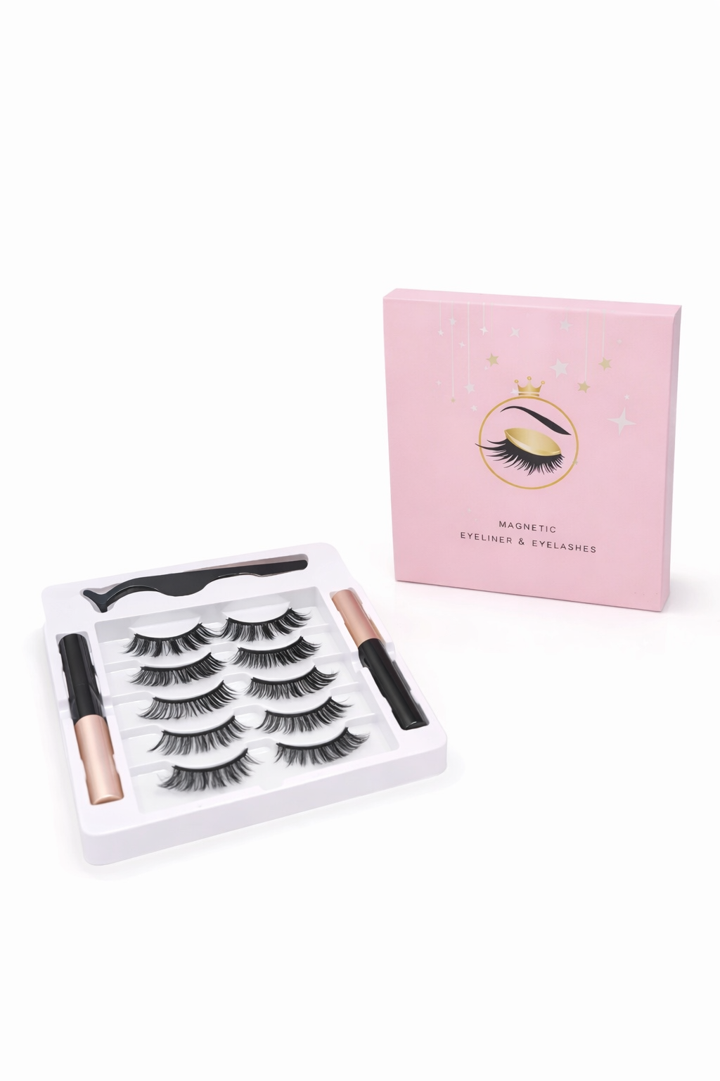 Kit Faux Cils Magnétiques avec Eyeliner – 5 Paires + Pince – Waterproof & Réutilisable | AvryStyle