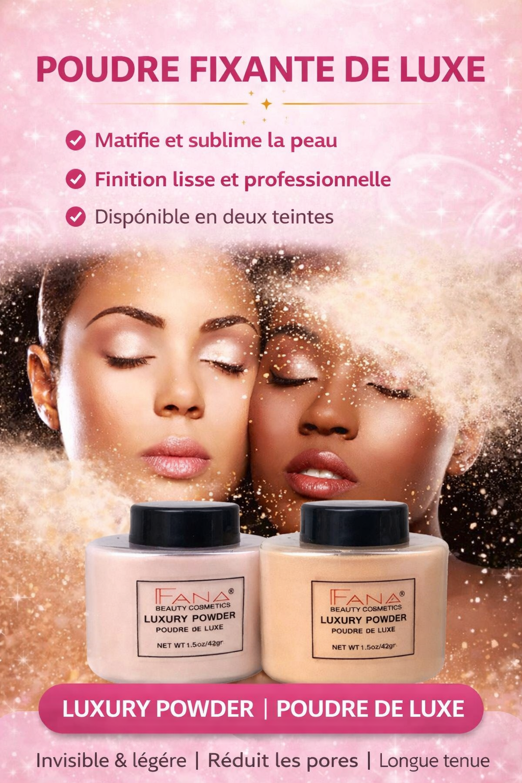 Poudre Banana Matifiante & Fixante – Teint Zéro Brillance, Haute Couvrance | AvryStyle